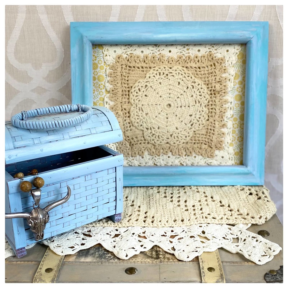 Farmhouse Framed Doily Art Decor - Picture 5 of 12